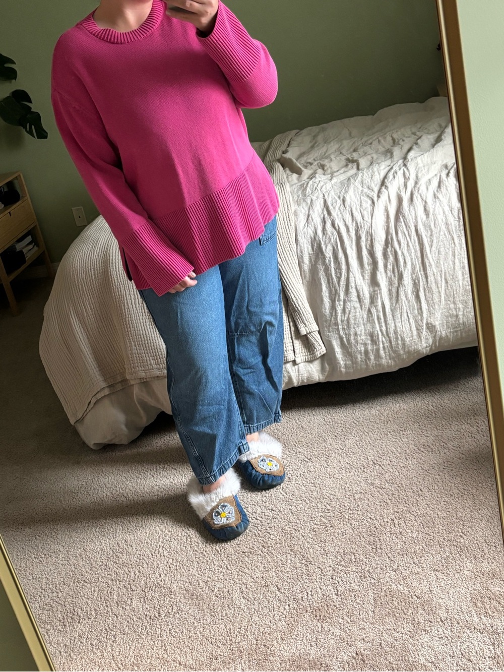 GAP pink split hem 100% cotton sweater size XL